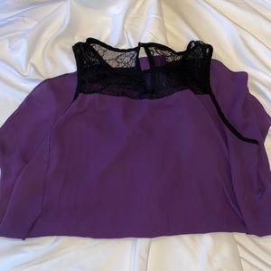 Black Lace and Purple Blouse